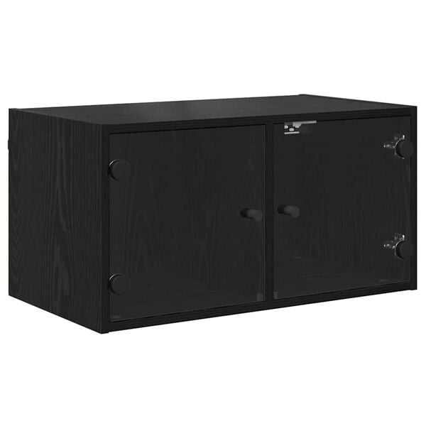 vidaXL Meuble mural Ch&ecirc;ne noir 68 x 37 x 35 cm Bois d'ing&eacute;nierie