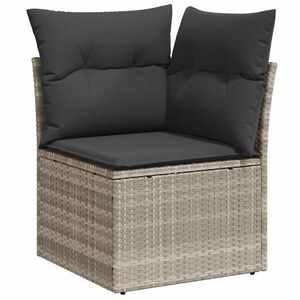 vidaXL Canap&eacute; d'angle de jardin et coussins gris clair r&eacute;sine tress&eacute;e