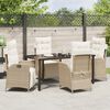 vidaXL Ensemble de salle &agrave; manger pour jardin 5 pcs Beige polyrotin