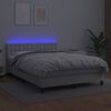 vidaXL Sommier &agrave; lattes de lit avec matelas et LED Blanc 140x200 cm