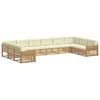 vidaXL Ensembles de canap&eacute;s 10 pc Blanc et cr&egrave;me Polyester