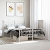 vidaXL Cadre de lit m&eacute;tal sans matelas et pied de lit blanc 140x190 cm