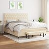 vidaXL Sommier &agrave; lattes de lit avec matelas Cr&egrave;me 160x200 cm Tissu