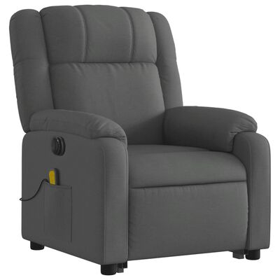 vidaXL Fauteuil inclinable de massage électrique Gris foncé Tissu