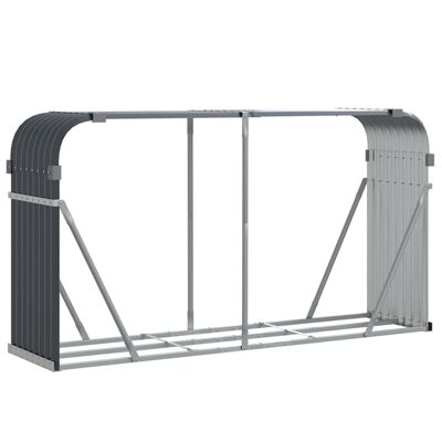 vidaXL Porte-bûches anthracite 180x45x100 cm acier galvanisé