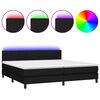 vidaXL Sommier &agrave; lattes de lit et matelas et LED Noir 200x200 cm Tissu