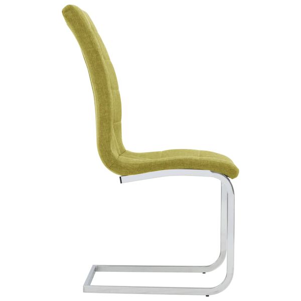 vidaXL Chaises &agrave; manger cantilever lot de 4 vert tissu