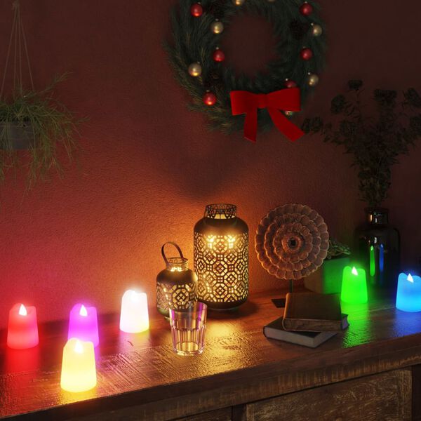 vidaXL Bougies &eacute;lectriques sans flamme &agrave; LED color&eacute;es 100 pcs