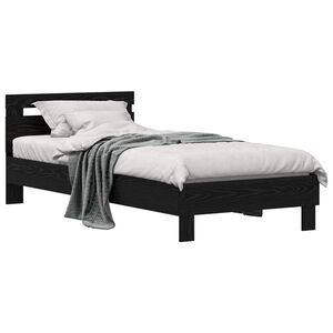 vidaXL Cadre de lit Ch&ecirc;ne noir 98,5 x 200 cm Bois d'ing&eacute;nierie