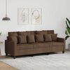 vidaXL Canap&eacute; &agrave; 3 places Marron 180 cm Tissu