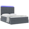 vidaXL Lit avec rangement et LED Gris fonc&eacute; 140 x 200 cm Velours