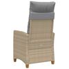 vidaXL Chaise inclinable avec plateau &agrave; th&eacute; 62 x 64 x 112 cm polyrotin