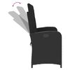 vidaXL Banc inclinable de jardin avec coussins noir r&eacute;sine tress&eacute;e