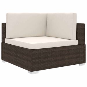 vidaXL Fauteuil d'angle sectionnel avec coussins en polyrotin marron