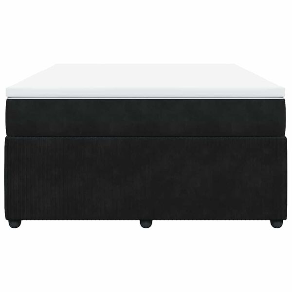 vidaXL Sommier &agrave; lattes de lit et matelas Noir 160x200 cm Velours