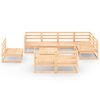 vidaXL Salon de jardin 9 pcs Bois de pin massif