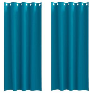 vidaXL Rideaux occultants avec anneaux 2 pcs Turquoise 245 x 140 cm
