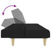 vidaXL Canap&eacute;-lit &agrave; 2 places avec repose-pied noir tissu