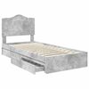vidaXL Lit de Rangement Gris b&eacute;ton 90 x 200 cm Bois d'ing&eacute;nierie