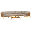 vidaXL Ensemble de Canap&eacute;s Uni 5 pcs Taupe Bois d'Acacia Massif