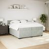 vidaXL Sommier &agrave; lattes de lit et matelas Gris clair 200x200cm Velours