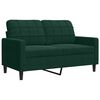 vidaXL Ensemble de canap&eacute;s 3 pcs avec coussins Vert fonc&eacute; Velours