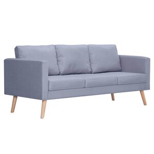 vidaXL Canap&eacute; &agrave; 3 places Tissu Gris clair