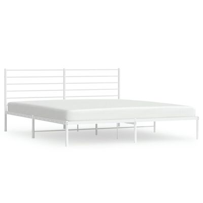 vidaXL Cadre de lit métal sans matelas et tête de lit blanc 193x203 cm