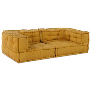 vidaXL Canap&eacute; modulable 2 places jaune 140x70x36 cm en tissu