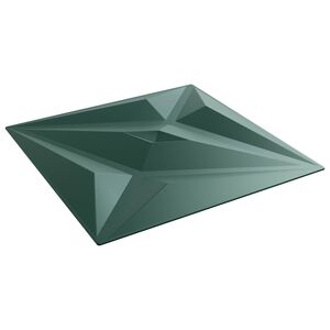 vidaXL Panneaux muraux &Eacute;toile 12 pcs Vert &Eacute;toile 50 x 50 cm Mousse XPS