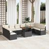 vidaXL Ensemble de canap&eacute; de jardin avec coussin 11 pcs Noir et Cr&egrave;me