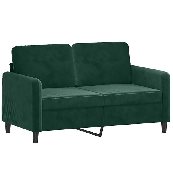 vidaXL Ensemble de canap&eacute;s 3 pcs avec coussins vert fonc&eacute; velours
