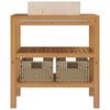 vidaXL Armoire de toilette Teck solide avec lavabo en marbre Noir