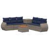 vidaXL Ensemble de Canap&eacute;s 8 pc Gris et bleu marine