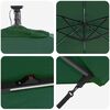 vidaXL Parasol banane &agrave; m&acirc;t d&eacute;port&eacute; Vert 249 x 249 x 250 cm