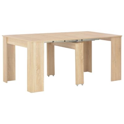 vidaXL Table à dîner extensible Chêne Sonoma 175 x 90 x 75 cm