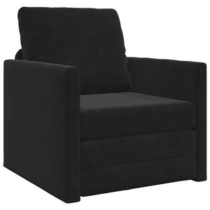 vidaXL Canap&eacute;-Lit Noir 74 x 77 x 81 cm Velours