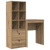 vidaXL Bureau Ch&ecirc;ne artisanal 105,5 x 34 x 127 cm 2 pc