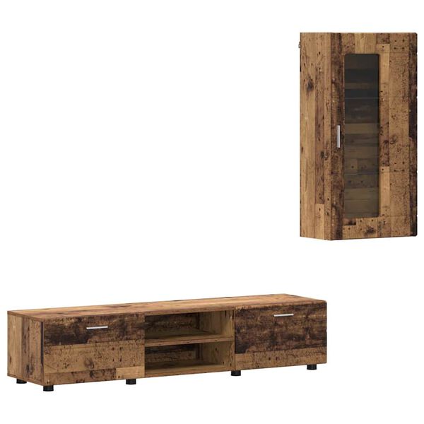 vidaXL Ensemble meuble TV FLORIN Bois ancien Bois d'ing&eacute;nierie