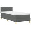 vidaXL Lit &agrave; ressort LED avec bandes LED Gris fonc&eacute; 90 x 200 cm tissu