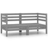 vidaXL Canap&eacute; &agrave; 2 places de jardin Gris Bois de pin solide