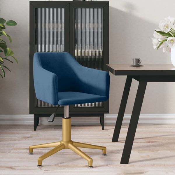 vidaXL Chaise pivotante de salle &agrave; manger Bleu Velours