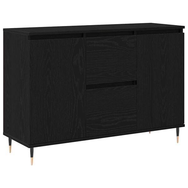 vidaXL Buffet Ch&ecirc;ne noir 101,5 x 35 x 70 cm Bois d'ing&eacute;nierie