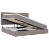 vidaXL Lit avec rangement et matelas Taupe 200 x 200 cm Polyester