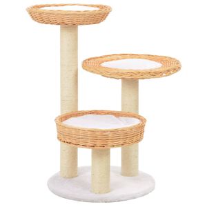 vidaXL Arbre &agrave; chat avec griffoir en sisal Naturel Bois de saule