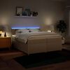 vidaXL Sommier &agrave; lattes de lit avec matelas Cr&egrave;me 200x200 cm Tissu