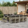 vidaXL Ensemble &agrave; manger de jardin et coussins 13 pcs gris clair rotin