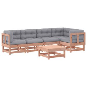 vidaXL Salon de jardin 6 pcs avec coussins bois massif Douglas