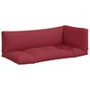 vidaXL Coussins de palette lot de 3 rouge bordeaux tissu