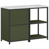 vidaXL Ensemble de rangement cuisine avec &eacute;tag&egrave;re 2 pcs Vert olive